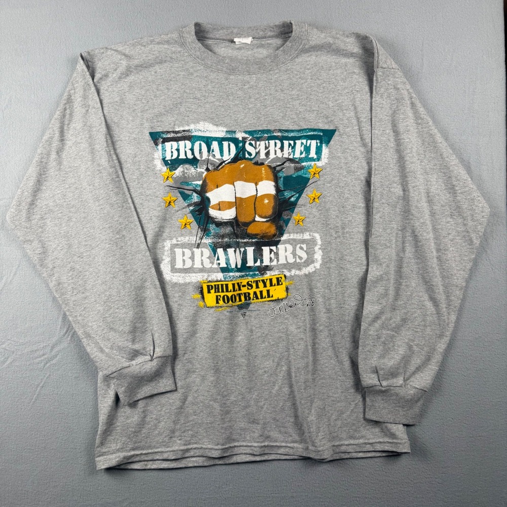 Vintage American Knitwear Broad Street Brawlers Philly Football Shirt Mens L